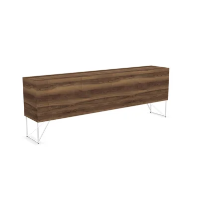 Cabinet Narbutas Air Executive, 2200 x 400 x 780 mm, walnut veneer, chrome metal