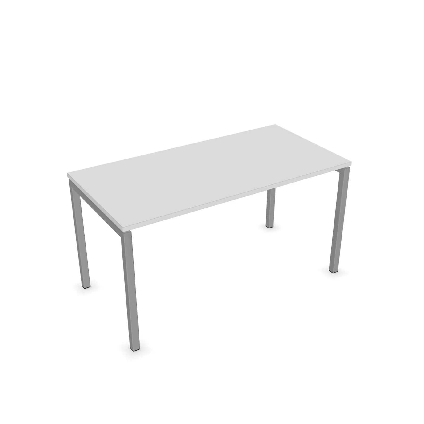 Desk Narbutas Nova U, 1400 x 700 x 740 mm, white melamine, grey metal, U-leg