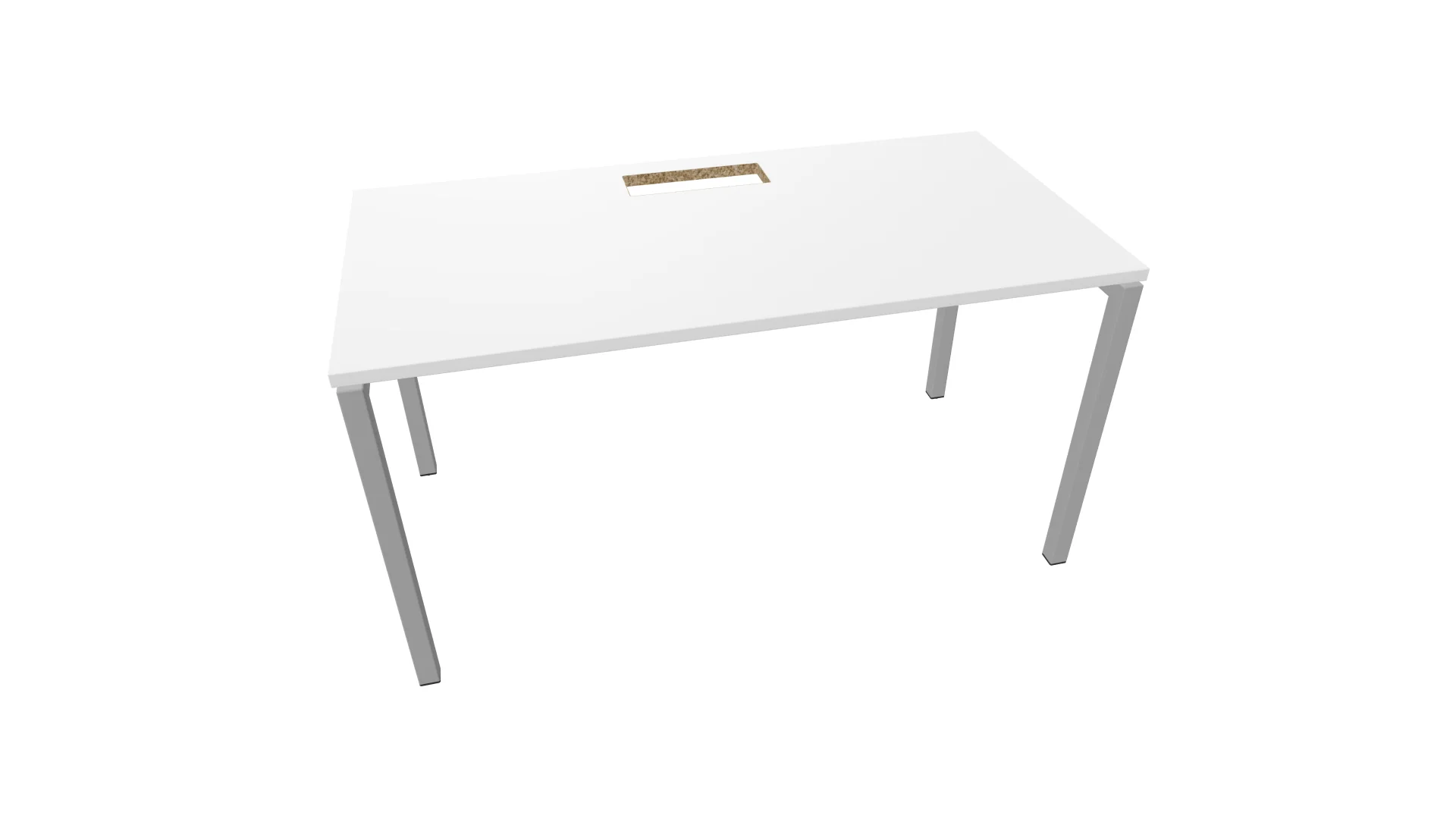 Бюро Narbutas Nova U, 1400 x 700 x 740 mm, бял плот, сив метал, крак тип U