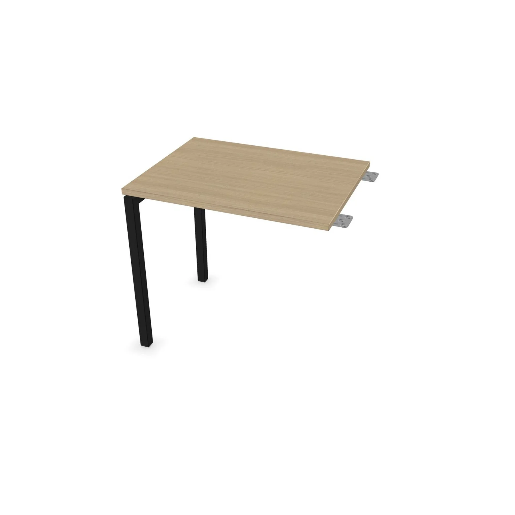 Top Narbutas Nova U, auxiliary, 800 x 600 x 740 mm, melamine bleached oak, black metal, U-leg