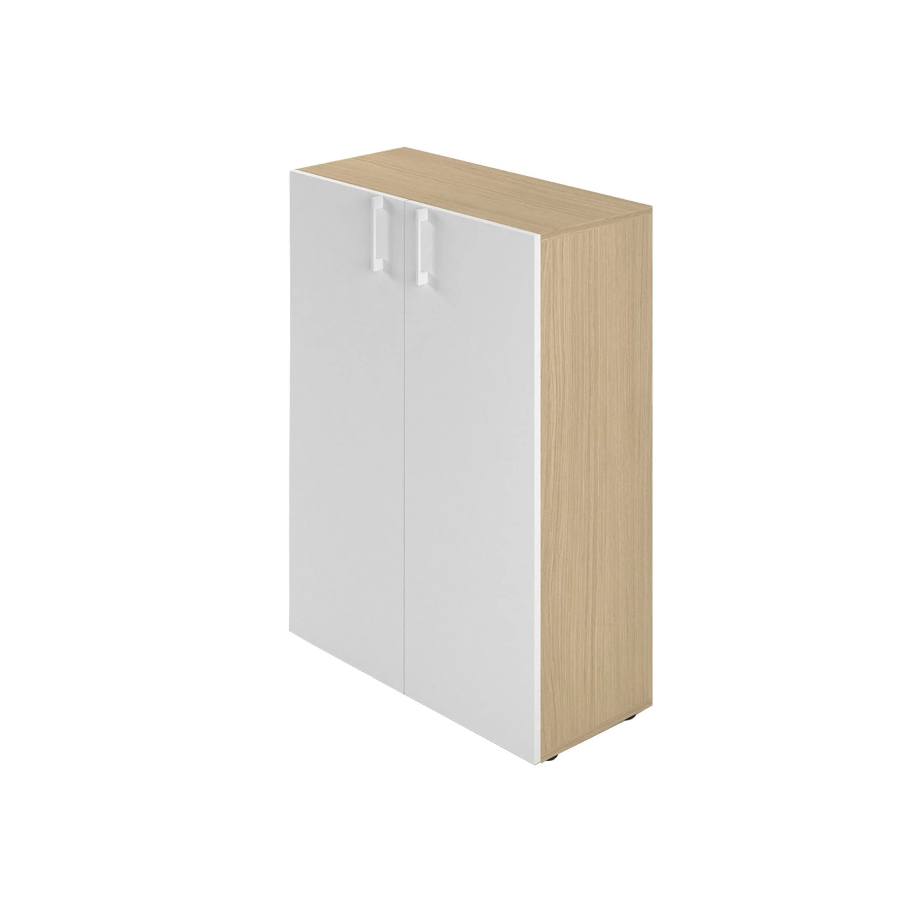 Cabinet Narbutas Nova Basic, 800 x 360 x 1092 mm, particleboard, white melamine, white handle