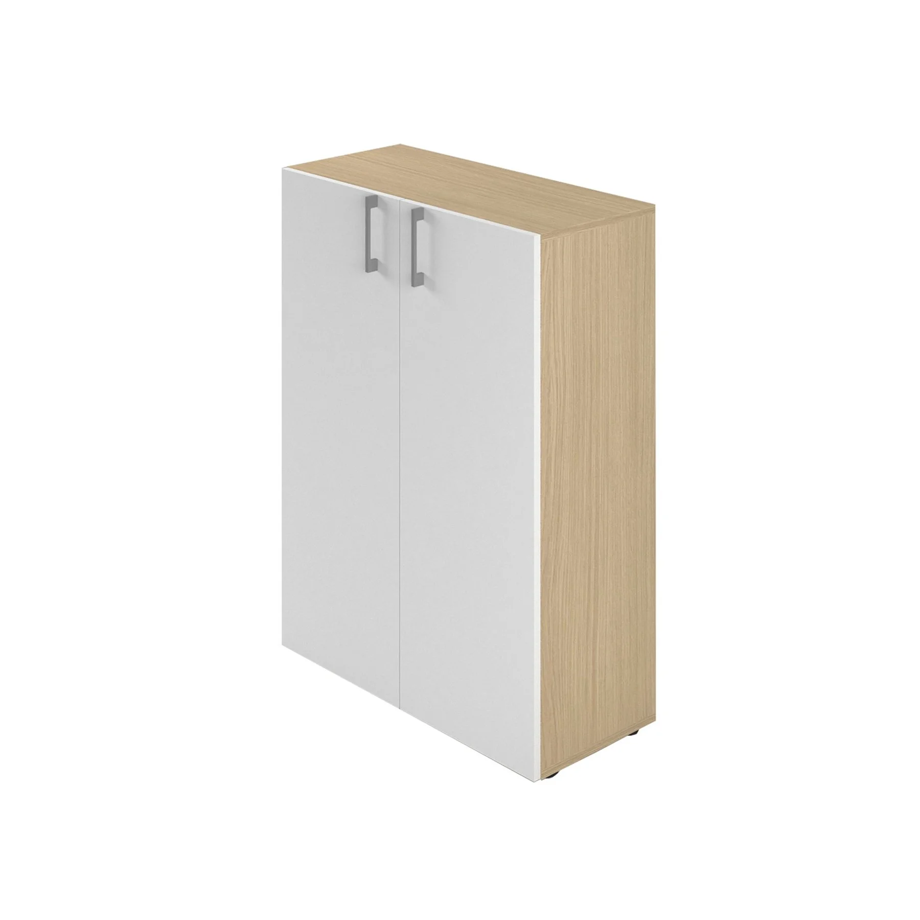 Cabinet Narbutas Nova Basic, 800 x 360 x 1092 mm, particleboard, white melamine, grey handle