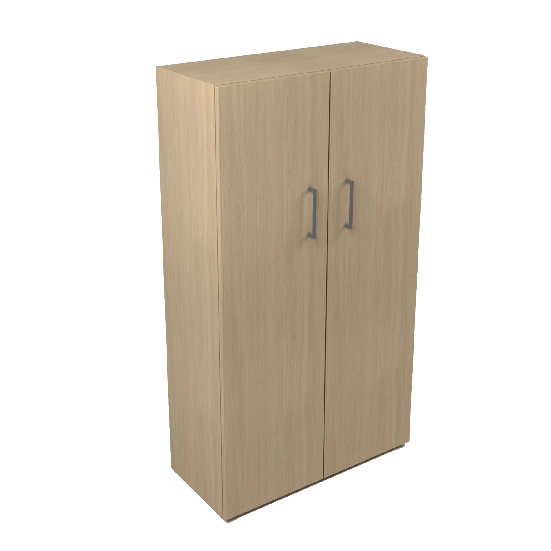 Narbutas Nova Basic Shelving Unit, 800 x 360 x 1444 mm, Bleached Oak Melamine, Grey Rectangular Handle