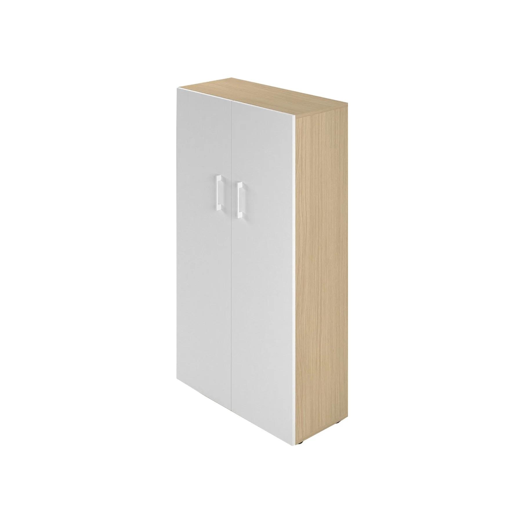 Cabinet Narbutas Nova Basic, 800 x 360 x 1444 mm, particleboard, white melamine, white handle