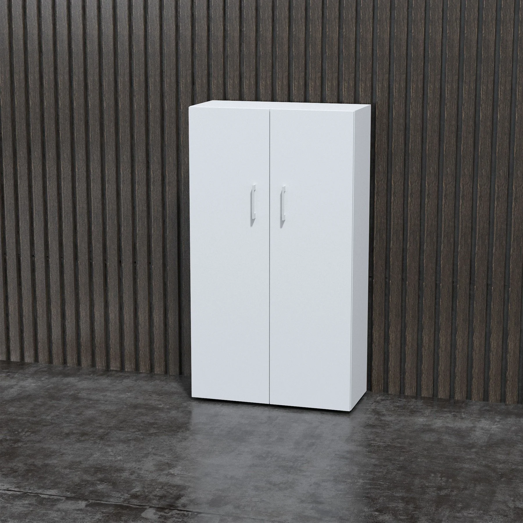 Shelf Narbutas Nova Basic, 800 x 360 x 1444 mm, particleboard 18 mm, white melamine, white rectangular handle