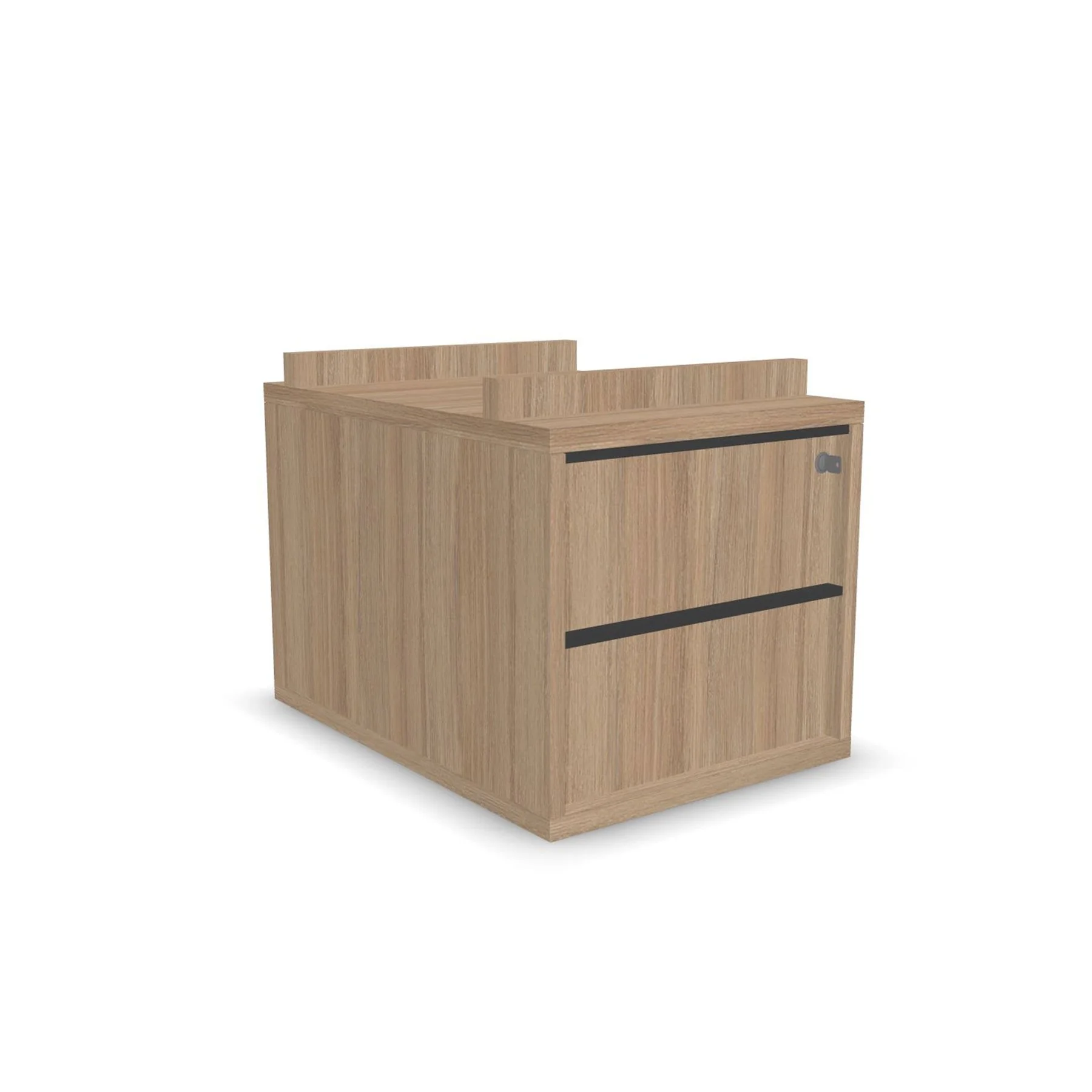 Desk container Narbutas Nova, suspended, 42.8 x 60 x 41 cm, particleboard, melamine amber oak, dark grey handles