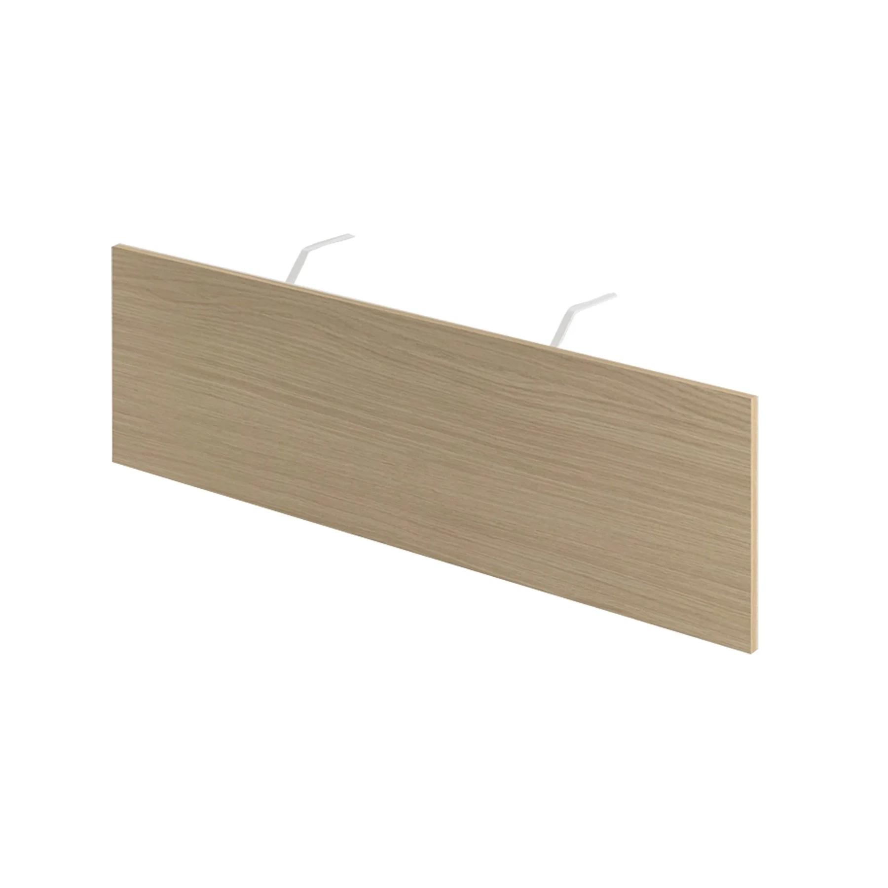Front panel for desk Narbutas Nova, 124 x 35 cm, melamine bleached oak, white metal