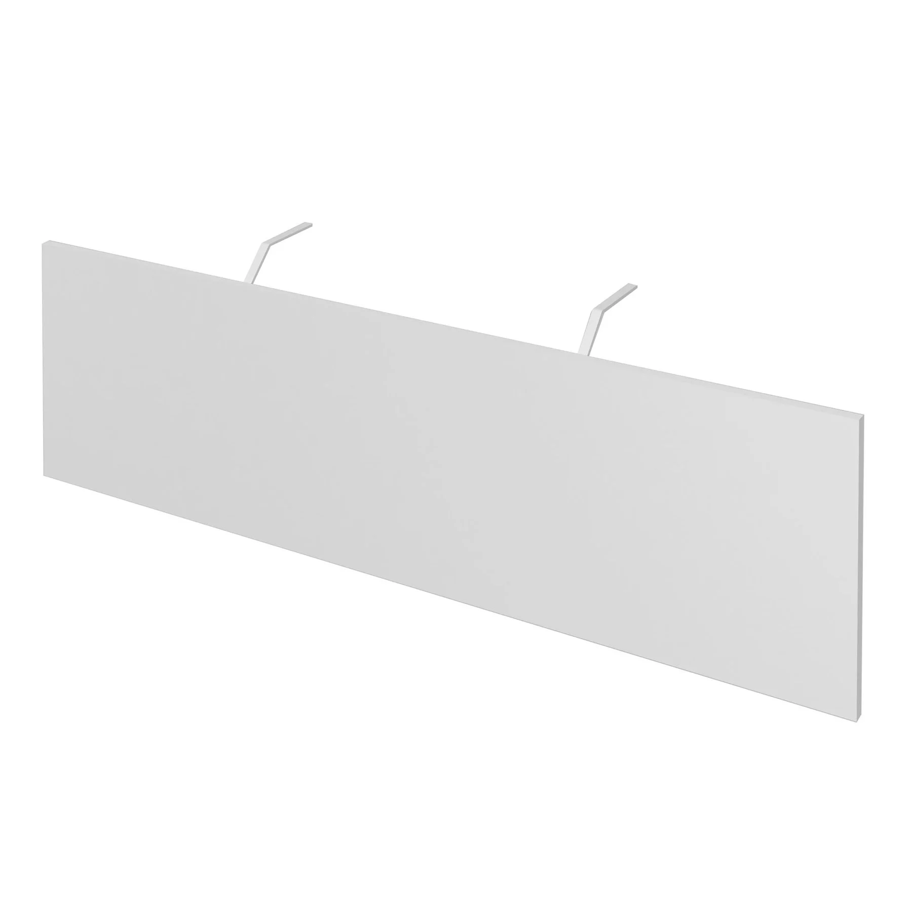 Front panel for desk Narbutas Nova, 124 x 35 cm, white melamine, white metal