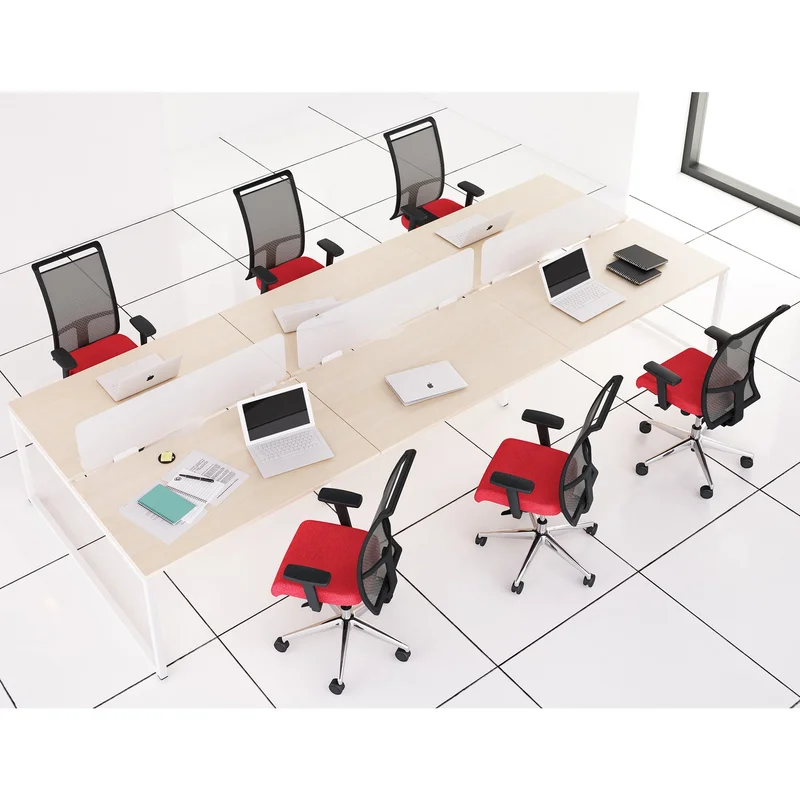 Partition panel Narbutas Nova Fabric, for double workstation desks, 1400 x 20 x 350 mm, fabric Velito Presto light mint, 12 mm particleboard, black metal