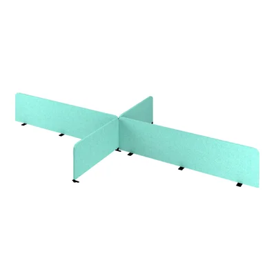 Partition panels for desks Narbutas Nova Fabric, 350 mm, fabric Velito Presto light mint, 12 mm particleboard, black metal