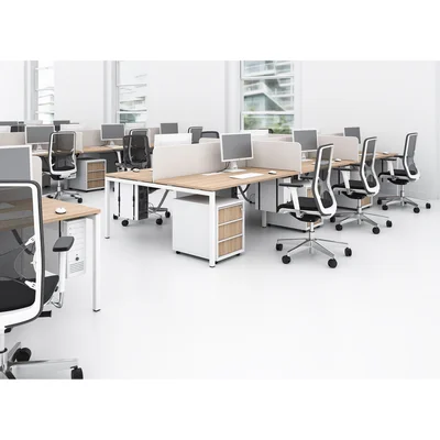 Partition panels for desks Narbutas Nova Fabric, 350 mm, fabric Velito Presto light mint, 12 mm particleboard, black metal