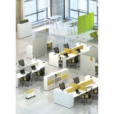 Partition panels for desks Narbutas Nova Fabric, 450 mm, fabric Velito Presto light mint, 12 mm particleboard, black metal