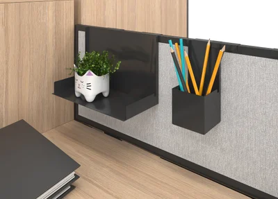 Document holder Narbutas Nova Fabric, for partition panel, 310 x 220 x 200 mm, A4, black metal