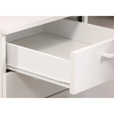 Desk pedestal Narbutas Optima, 415 x 500 x 510 mm, with castors, particleboard, rectangular handle, white