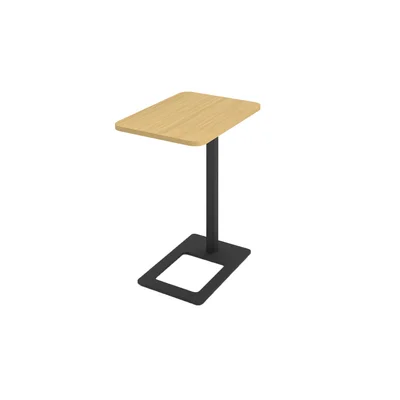 Table Narbutas Mobi, side, 400 x 500 x 620 mm, rectangular top, oak veneer, black metal