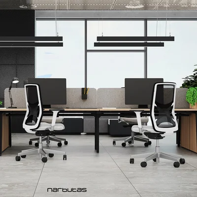 Desk container Narbutas Boxi, right, 420 x 820 x 740 mm, with castors, particleboard