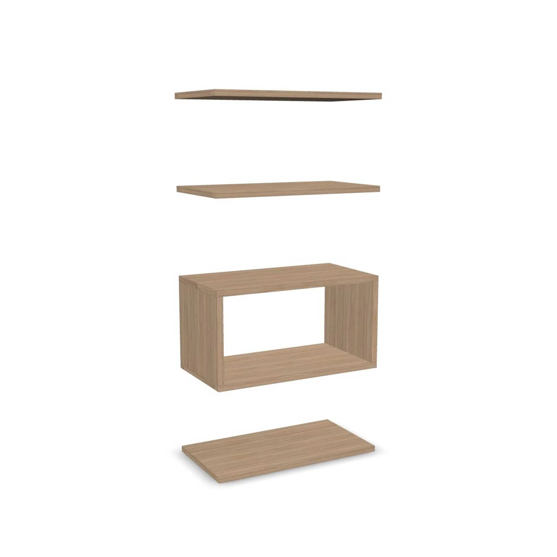Set Narbutas Combus, 3 shelves and closed box, 700 x 400 x 25 x 405 mm, 25 mm particleboard, amber oak