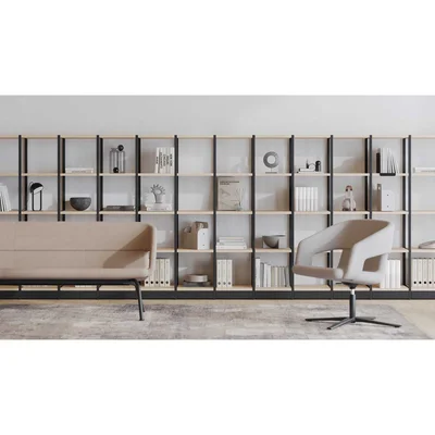 Set Narbutas Combus, 4 shelves and open box, 362 x 400 x 25 x 785 mm, 25 mm particleboard, amber oak