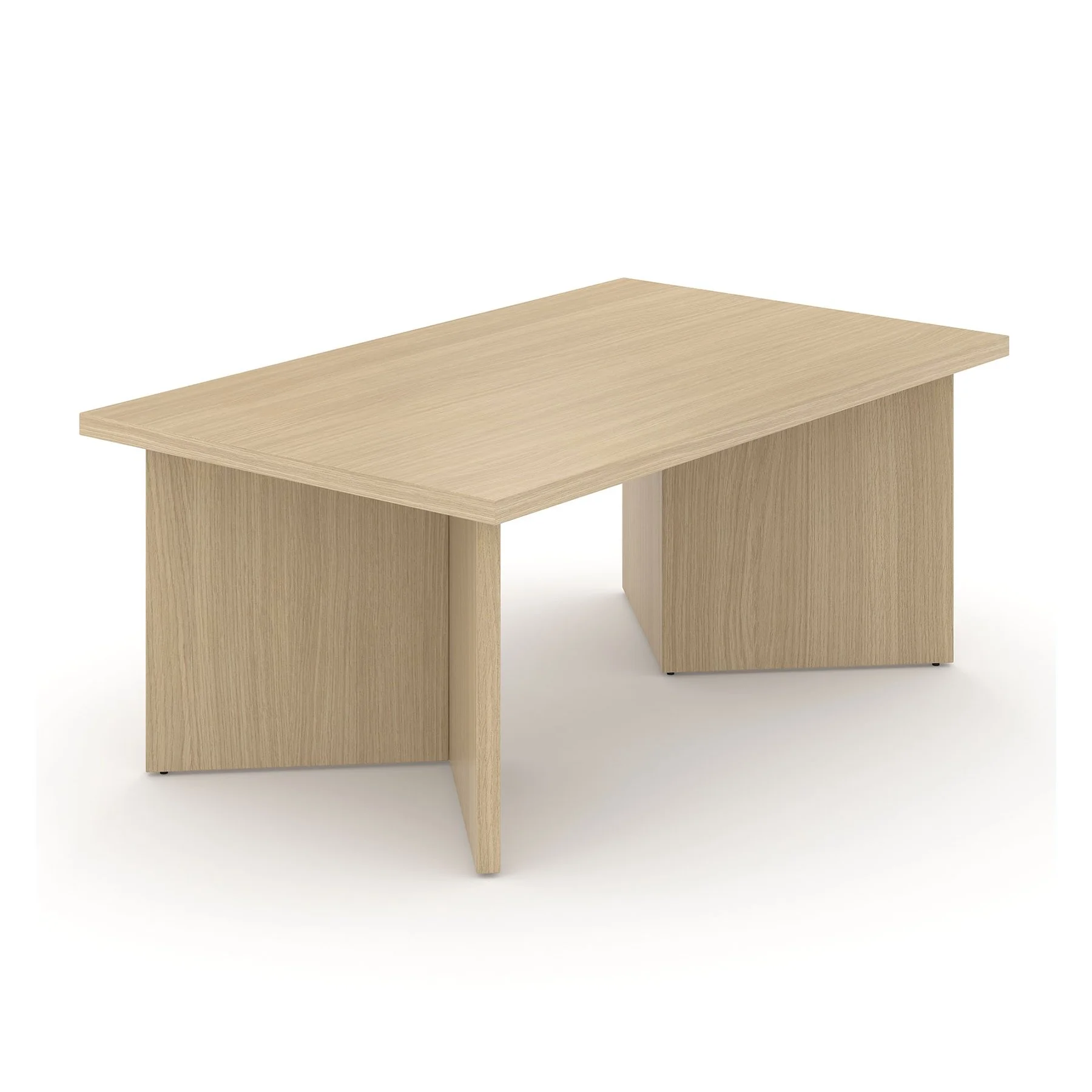 Low table Narbutas Optima, 1000 x 600 x 400 mm, rectangular top, 25 mm particleboard, melamine bleached oak
