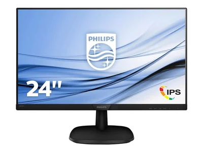 Monitor Philips 243V7QDSB, 23.8'', LED, 1920 x 1080, 250 cd/m2, 4 ms, HDMI, VGA, 16:9, 75 Hz, black