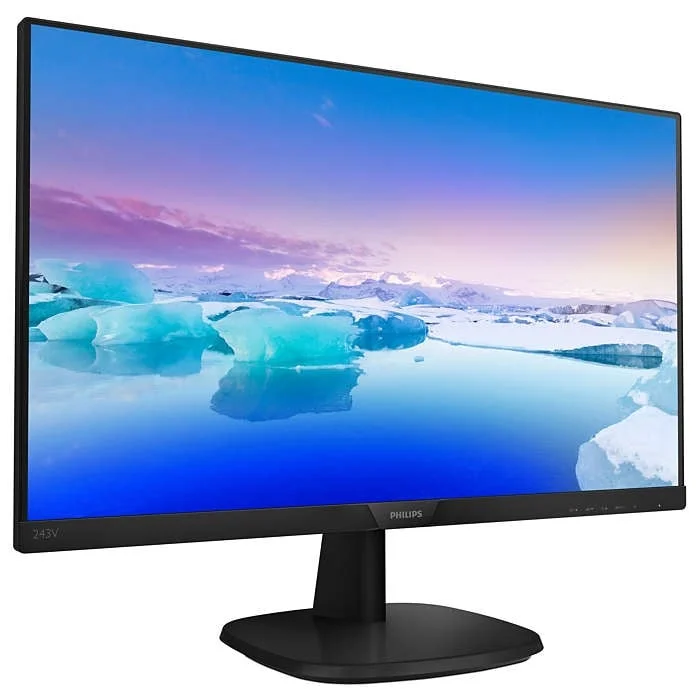 Monitor Philips 243V7QDSB, 23.8'', LED, 1920 x 1080, 250 cd/m2, 4 ms, HDMI, VGA, 16:9, 75 Hz, black
