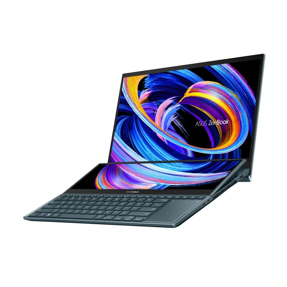 Лаптоп Asus ZenBook Duo 15, 90NB0V21-M000P0, 15.6'', Intel Core i9, 1 TB SSD, 32 GB RAM, Windows 11 Pro, NVIDIA GeForce RTX 3080, син