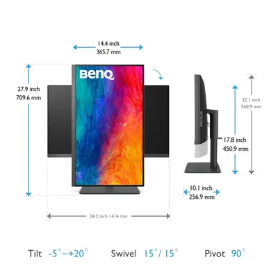 Monitor BenQ PD2705U, 27'', LED, 3840 x 2160, 300 cd/m2, 5 ms, HDMI, grey