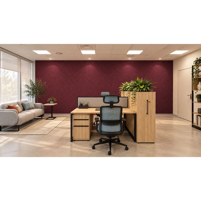 PET FELT WALL PANEL PLAID 2400/1200 9MM R28 1 PC.