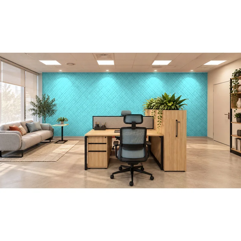 PET FELT WALL PANEL PLAID 2400/1200 9MM R49 1 PC.