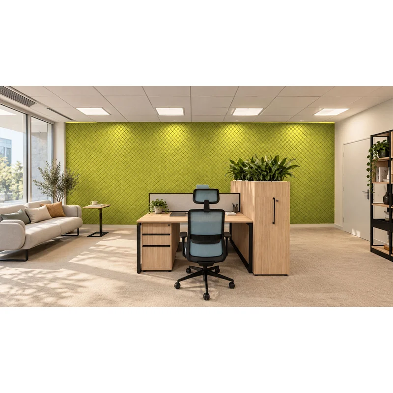 Панел за стена Pet Felt - Squares, цвят R55, 2400 x 1200 mm, дебелина 9 mm, 1 брой