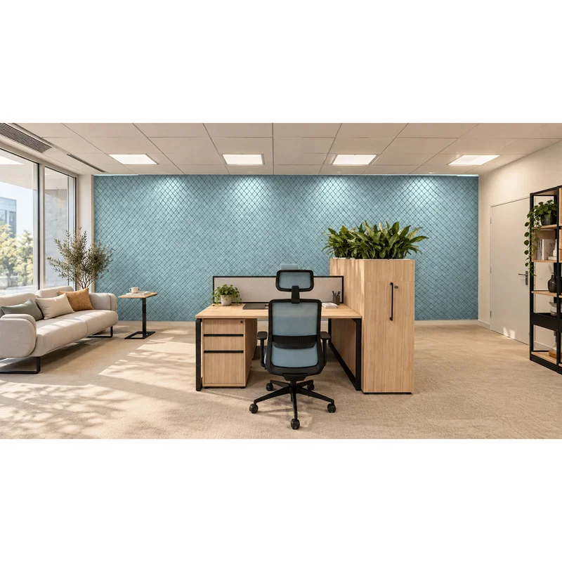 Панел за стена Pet Felt - Squares, цвят R60, 2400 x 1200 mm, дебелина 9 mm, 1 брой