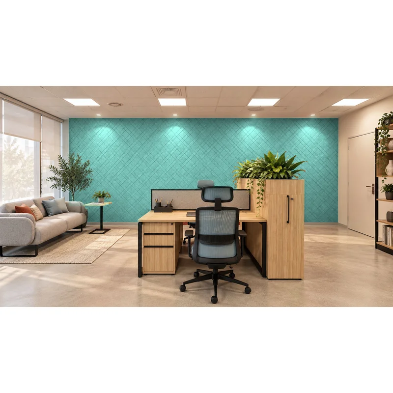 PET FELT WALL PANEL PLAID 2400/1200 9MM R63 1 PC.
