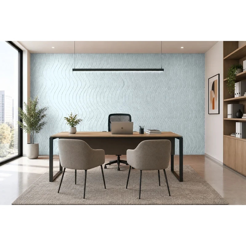 PET FELT WALL PANEL WAVE 2400/1200 9MM R66 1 PC.