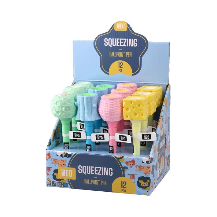 Химикалка Sazio Popping, Squeezing животни, 1.0 mm, асорти