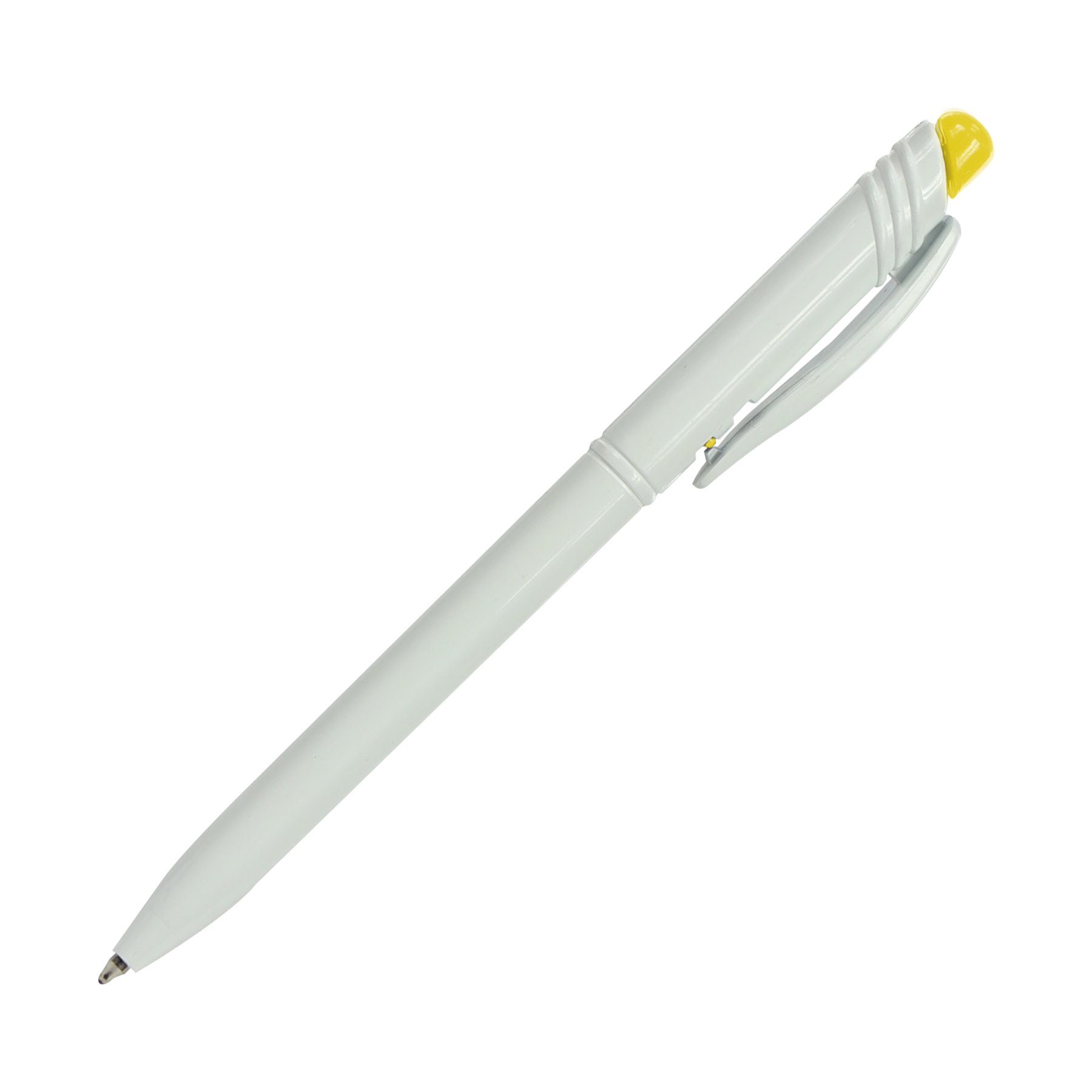 Ballpoint Pen Slim, white-yellow, 20 pieces