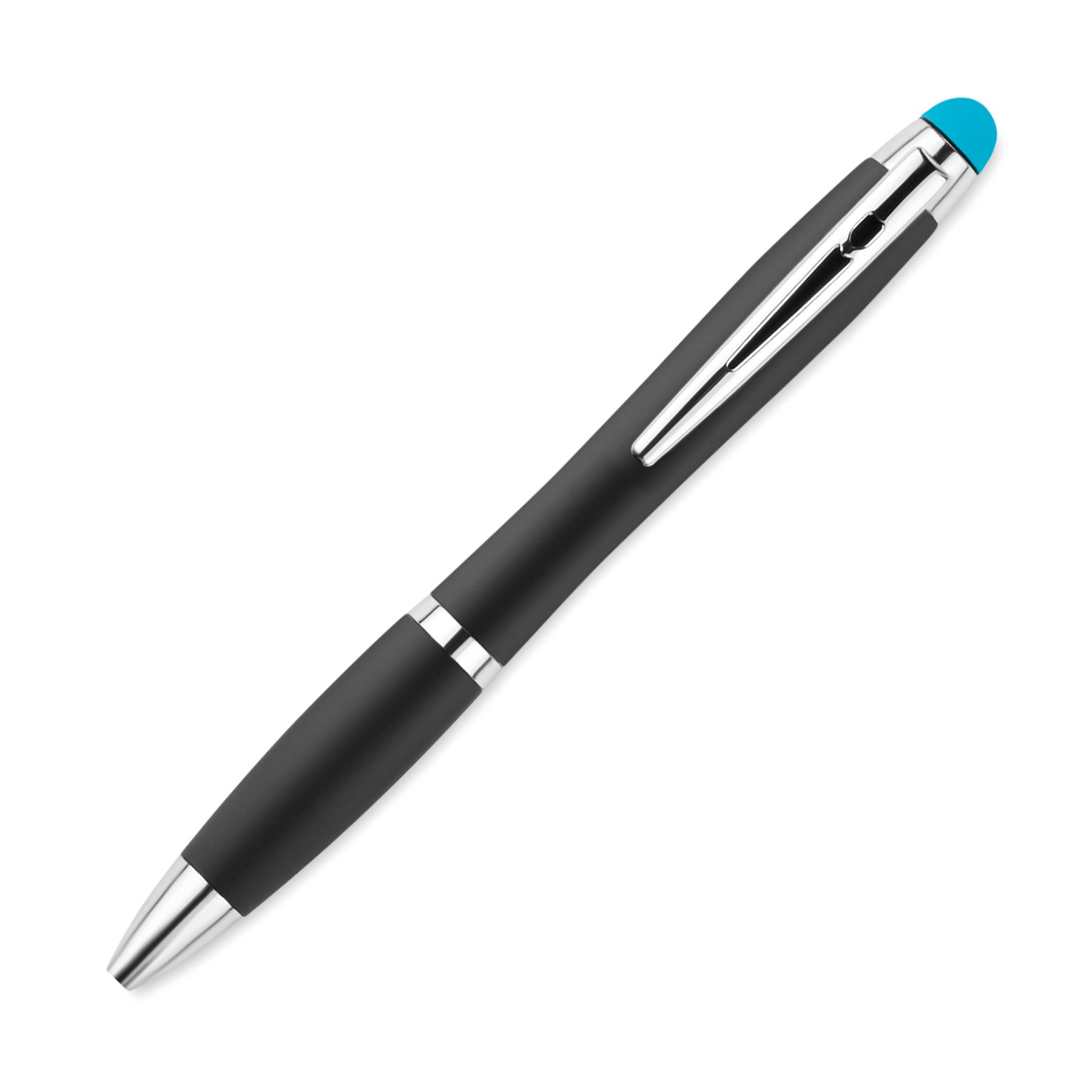 More Than Gifts Ballpoint Pen Riomatch, with light and stylus, black, with blue button