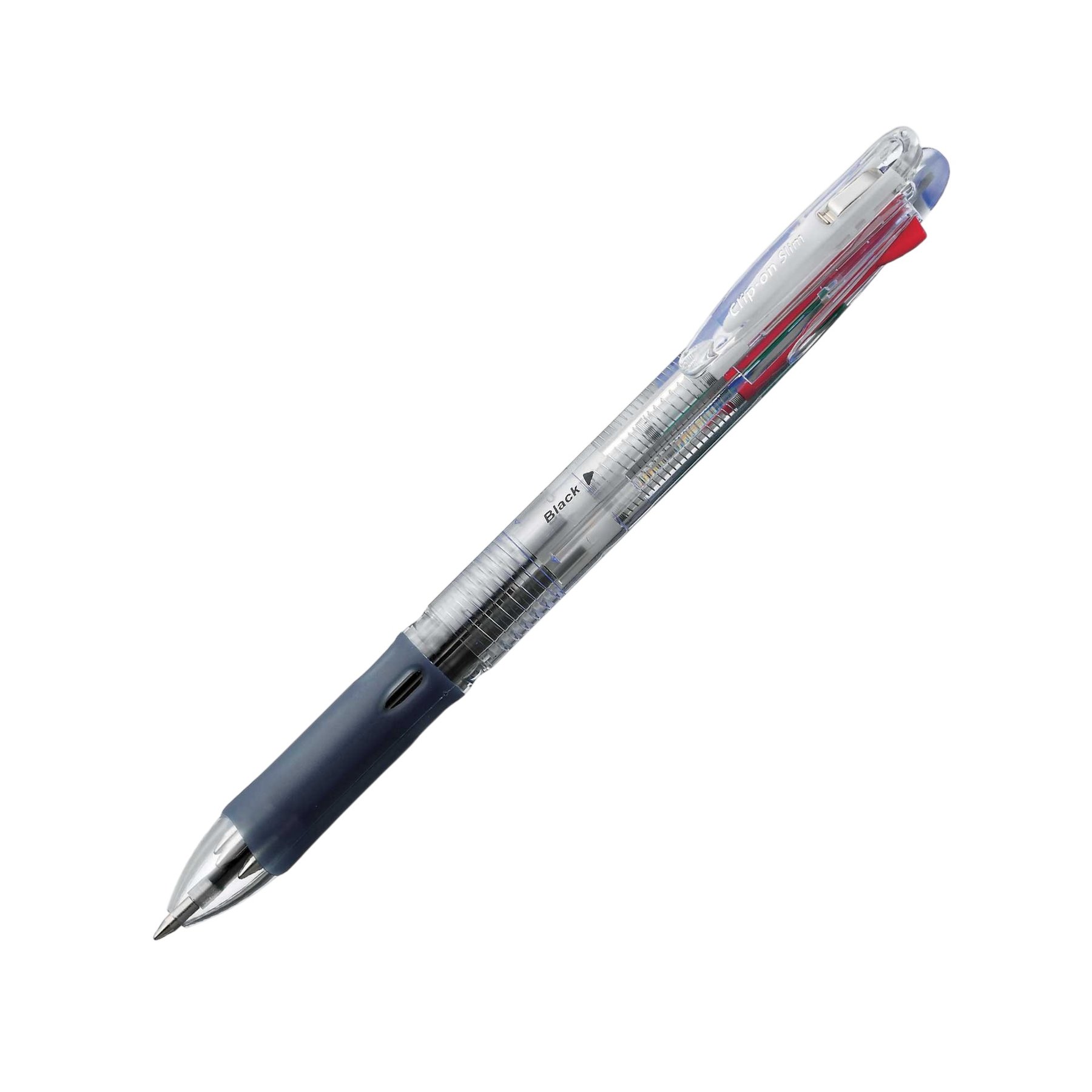 Zebra Ballpoint Clip On Sim 4C, 0.7 mm, 4 ink colors, transparent