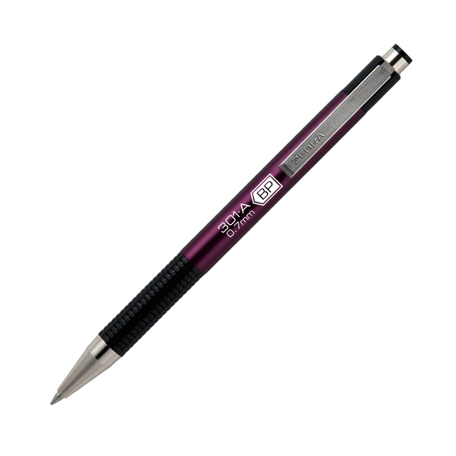 Zebra Ballpoint Pen F-301A, aluminum, 0.7 mm, burgundy