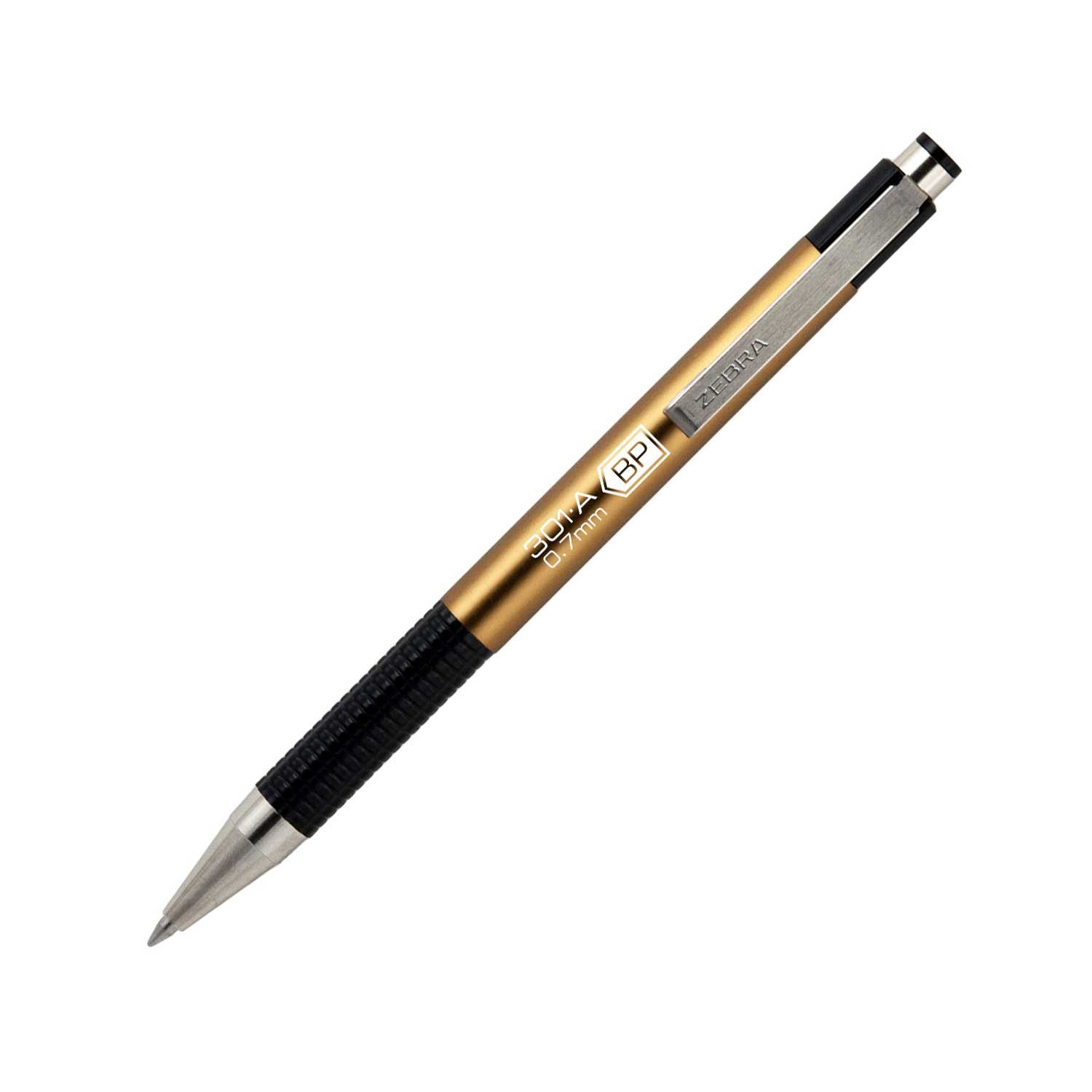 Zebra Pen F-301A, aluminum, 0.7 mm, gold