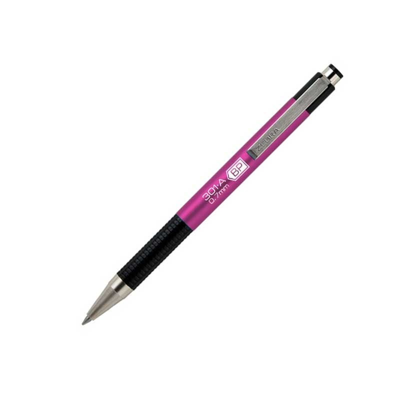 Zebra Pen F-301A, aluminium, 0.7 mm, pink