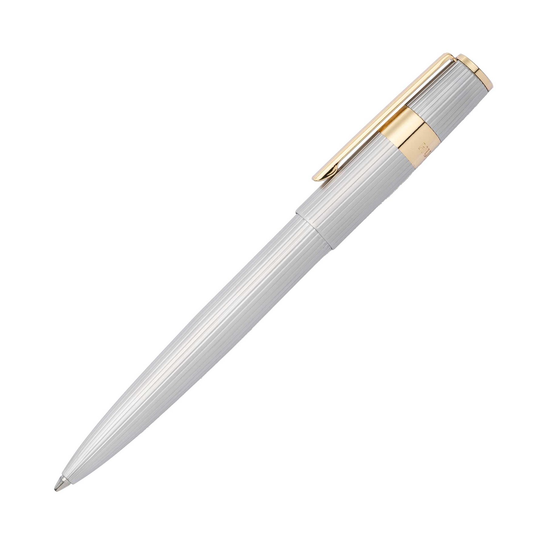 Hugo Boss Ballpoint Pen Gear Pinstripe, in box, silver-gold