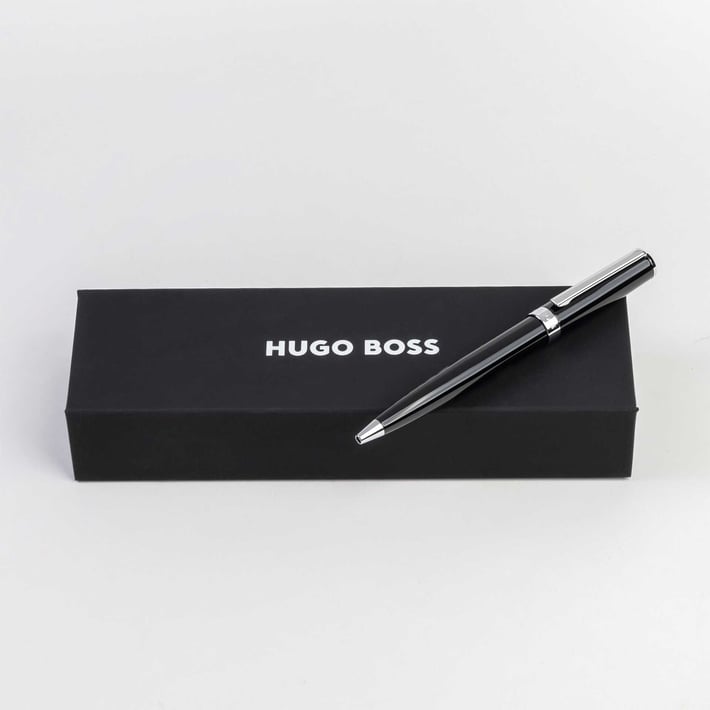Hugo Boss Химикалка Gear Icon, в кутия, черна