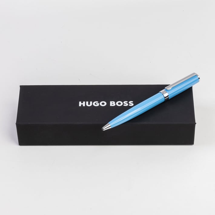 Hugo Boss Химикалка Gear Icon, в кутия, светлосиня