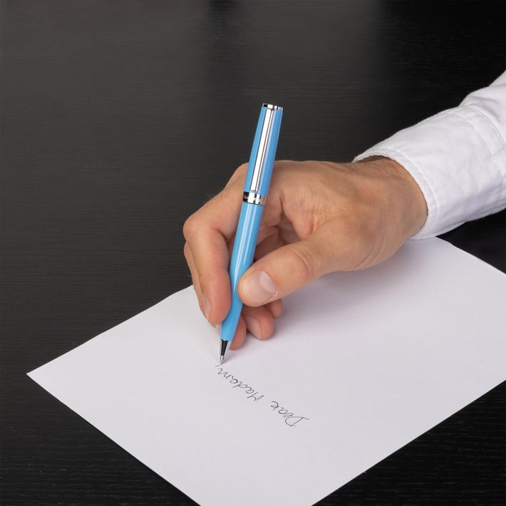 Hugo Boss Химикалка Gear Icon, в кутия, светлосиня