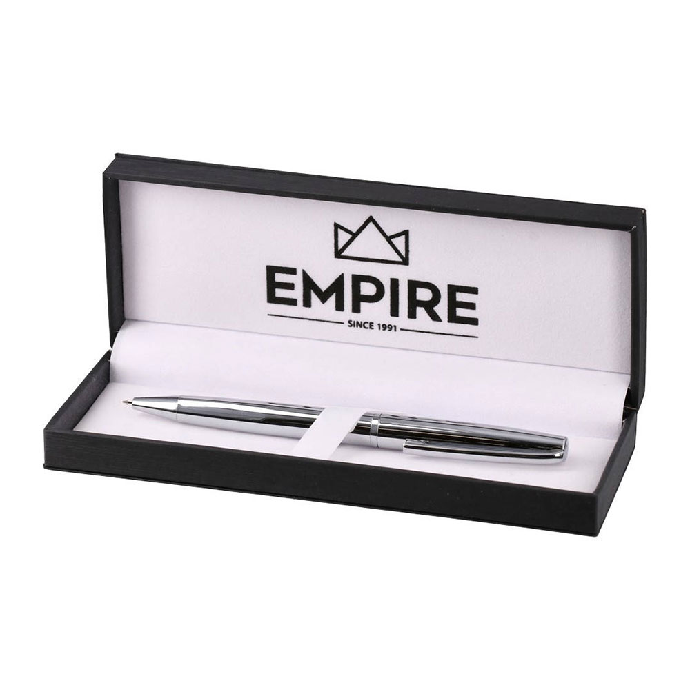 Химикалка Empire Atomik, метална, 1.0 mm, в кутия, сребриста