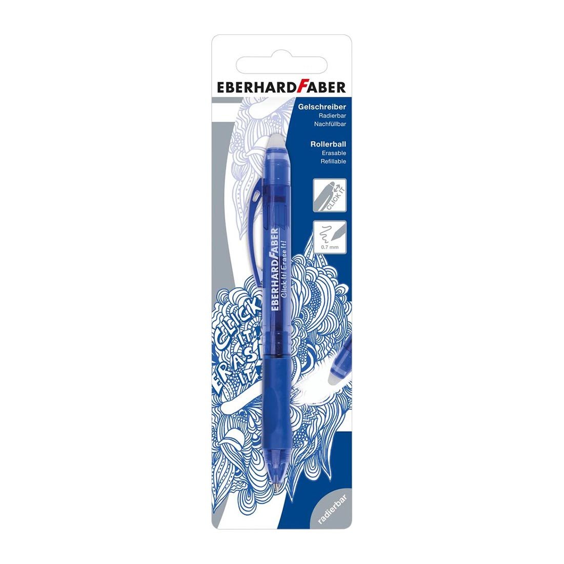 Eberhard Faber Gel Roller Click it, automatic, erasable, blue