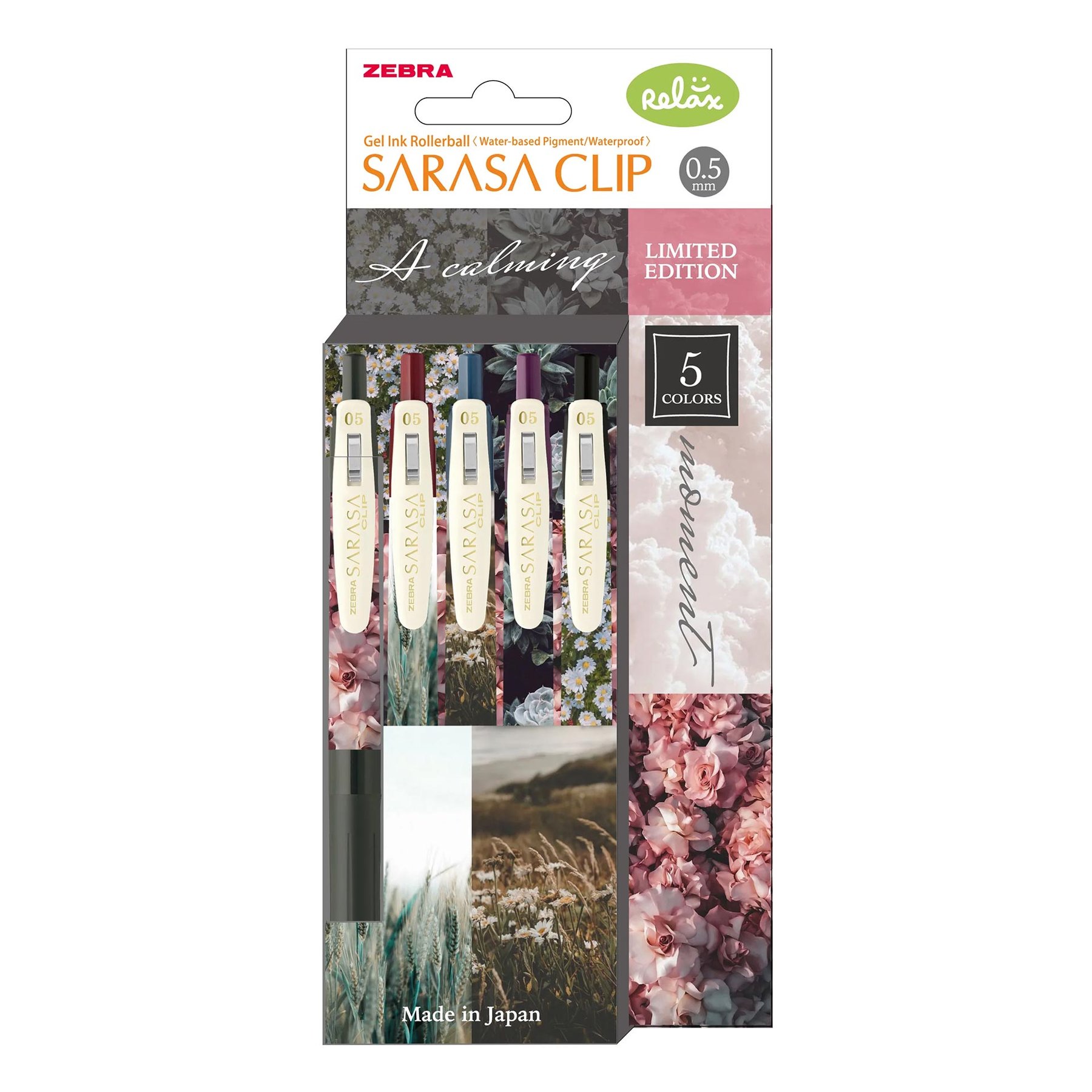 Zebra Gel roller Sarasa Clip Calming Moment, 0.5 mm, 5 colors