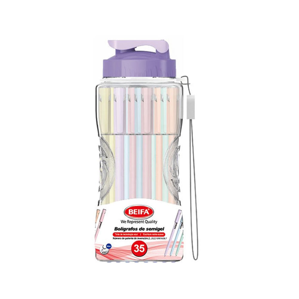 BEIFA TA602-35V GEL ROLLER 0.7MM B BOTTLE S.OIL. ASSORTED PACKAGE OF 35