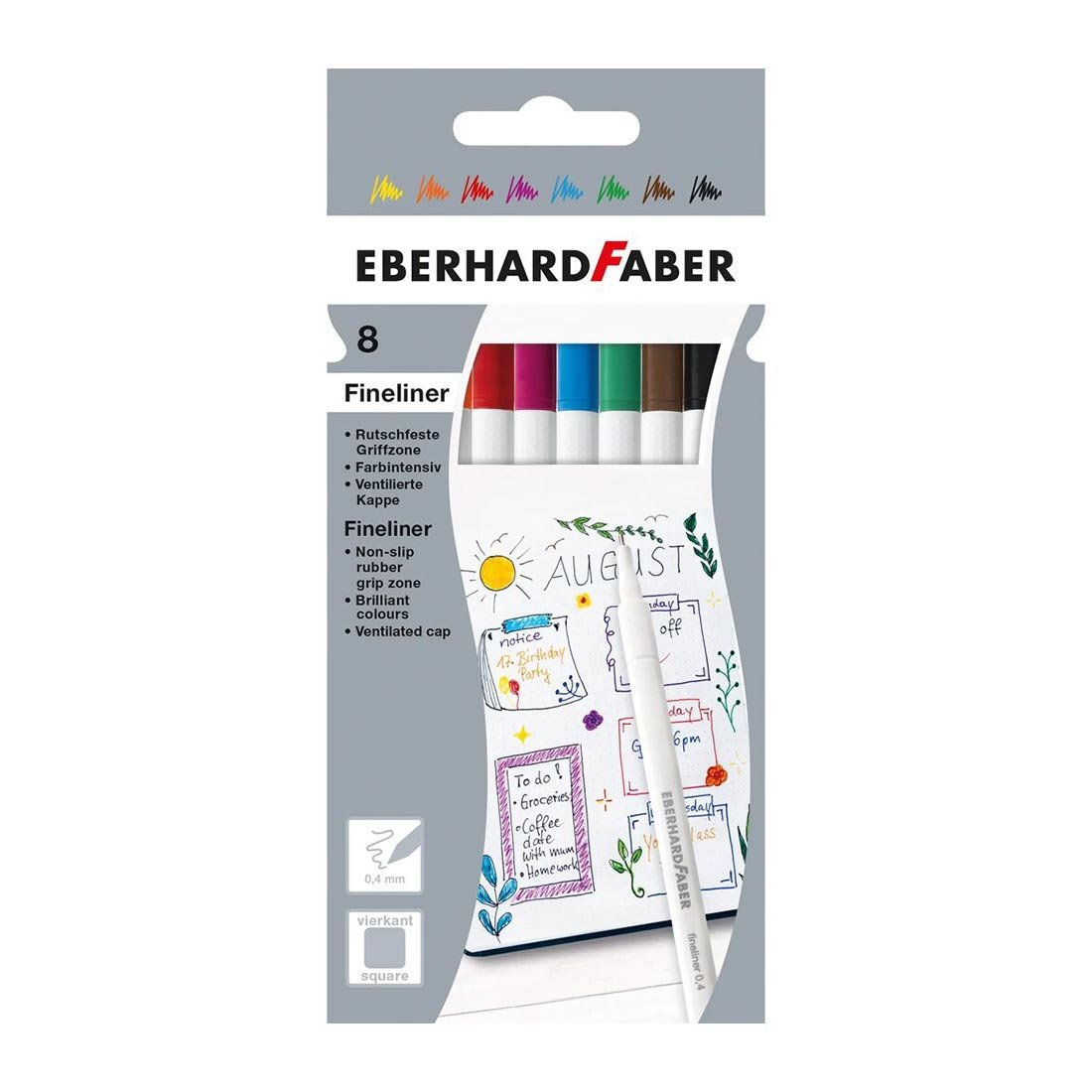 Eberhard Faber Fineliner, 0.4 mm, 8 colors