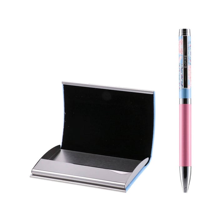 Empire Agra Business Card Case & Pen Set, blue